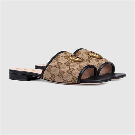 gucci canvas slide sandals|Gucci slides clearance.